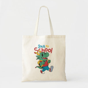 Schattigee draak terug naar school kunst tote bag