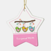 Schattigee drachtige vogeltjes bloemen Moederdag Keramisch Ornament (Links)