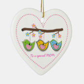Schattigee drachtige vogeltjes bloemen Moederdag Keramisch Ornament (Rechts)