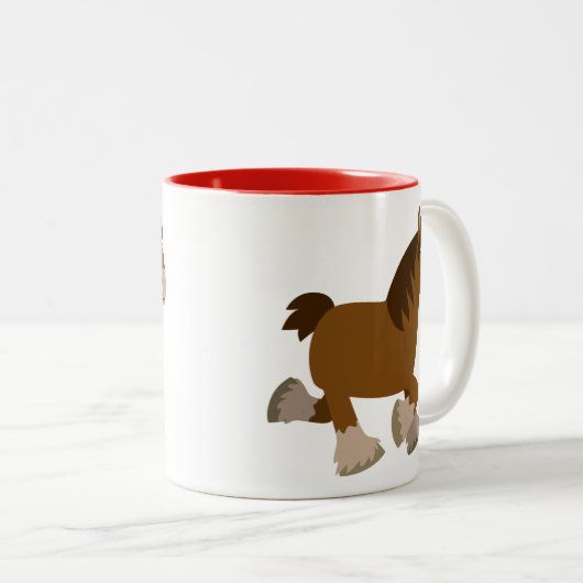 Schattigee draf Cartoon Shire Paard Mok (Voorkant rechts)