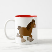 Schattigee draf Cartoon Shire Paard Mok (Links)