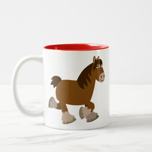 Schattigee draf Cartoon Shire Paard Mok (Links)