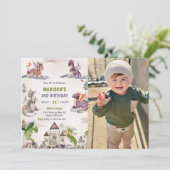 Schattigee Dragon 2e verjaardag foto Kaart (Staand voorkant)