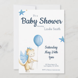Schattigee Dragon Baby shower Party Kaart