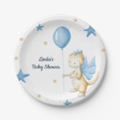 Schattigee Dragon Baby shower Party Papieren Bordje (Voorkant)