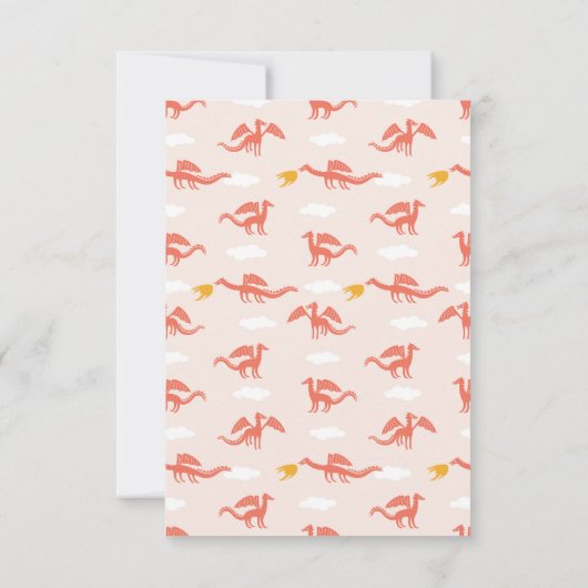 Schattigee Dragon Baby shower Uitnodiging (Achterkant)