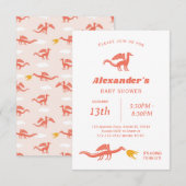 Schattigee Dragon Baby shower Uitnodiging (Voorkant / Achterkant)