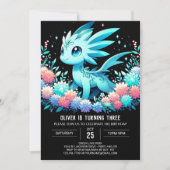 Schattigee Dragon Birthday Kaart (Voorkant)