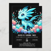 Schattigee Dragon Birthday Kaart (Voorkant / Achterkant)