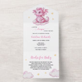 Schattigee Dragon Books voor Baby All In One Uitnodiging (Binnen)