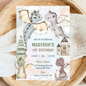 Schattigee Dragon Boy 1e verjaardagsfeestje Kaart