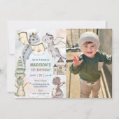 Schattigee Dragon Boy 1st Birthday Party Foto Kaart (Voorkant)