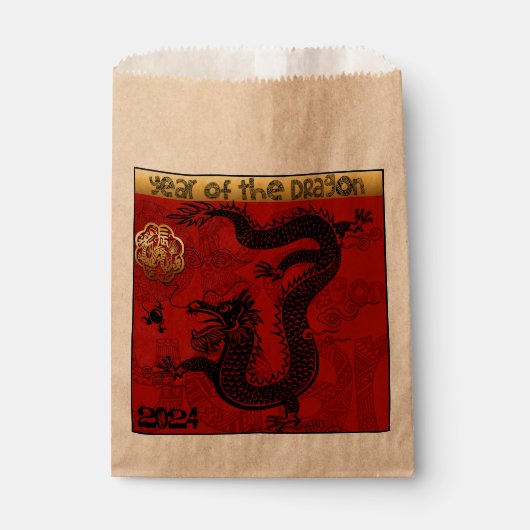 Schattigee Dragon Chinees Jaar 2024 Zodiac Verjaar Bedankzakje (Voorkant)