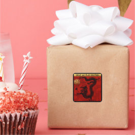 Schattigee Dragon Chinees Jaar 2024 Zodiac Verjaar Vierkante Sticker