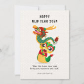 Schattigee Dragon Chinees Nieuwjaar 2024 Feestdagenkaart (Voorkant)