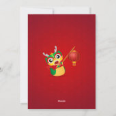 Schattigee Dragon Chinees Nieuwjaar 2024 Feestdagenkaart (Achterkant)