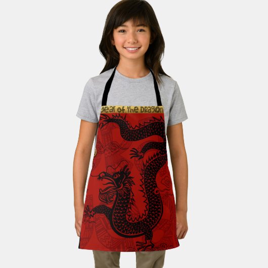 Schattigee Dragon Chinees Nieuwjaar Zodiac Verjaar Schort (Insitu)