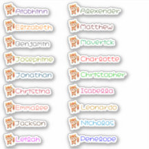 Schattigee Dragon Custom Meerdere Namen Stickers