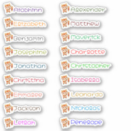 Schattigee Dragon Custom Meerdere Namen Stickers