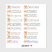 Schattigee Dragon Custom Meerdere Namen Stickers (Vel)