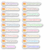 Schattigee Dragon Custom Meerdere Namen Stickers (Voorkant)