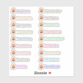 Schattigee Dragon Custom Meerdere Namen Stickers (Vel)