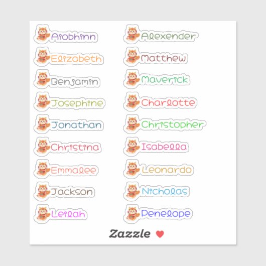 Schattigee Dragon Custom Meerdere Namen Stickers (Vel)
