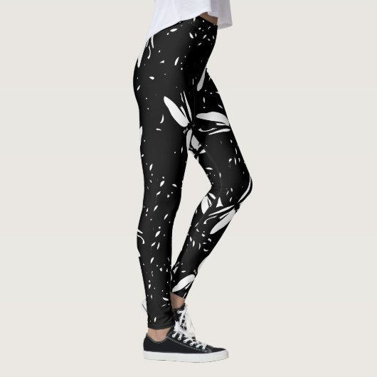 Schattigee Dragon Flies Pattern Design Zwart Leggings (Rechts)