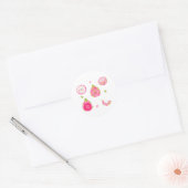 Schattigee Dragon Fruit Illustratie – Kawaii Pitay Ronde Sticker (Envelop)