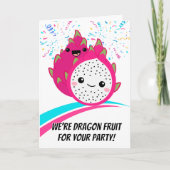 Schattigee Dragon Fruit Pun Cartoon RSVP Kaart (Voorkant)
