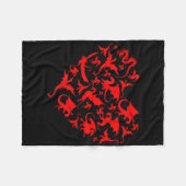 Schattigee Dragon Heart Valentijnsdag Animals Drag Fleece Deken (Voorkant (Horizontaal))