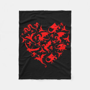 Schattigee Dragon Heart Valentijnsdag Animals Drag Fleece Deken