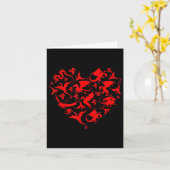 Schattigee Dragon Heart Valentijnsdag Animals Drag Kaart (Gele Bloem)