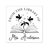 Schattigee Dragon Library Floral Laat je geest gro Zelfinktende Stempel (Design)