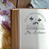 Schattigee Dragon Library Floral Laat je geest gro Zelfinktende Stempel