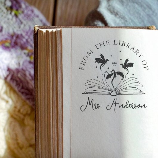 Schattigee Dragon Library Floral Laat je geest gro Zelfinktende Stempel