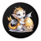 Schattigee Dragon Lovers Fantasy Keramische Knop (Voorkant)