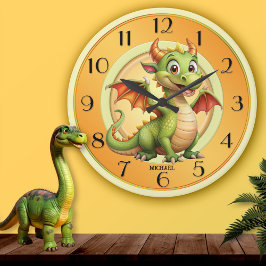 Schattigee Dragon Magical Fantasy Kinder Ronde Klok