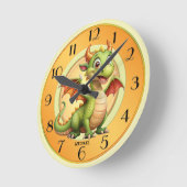 Schattigee Dragon Magical Fantasy Kinder Ronde Klok (Hoek)