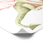 Schattigee Dragon met roze vleugels display Poster (Hoek)
