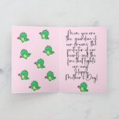 Schattigee Dragon Moederdag Wenskaart met Quote Bedankkaart (Binnen)