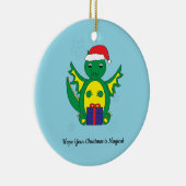 Schattigee Dragon Santa Snowflake Christmas Person Keramisch Ornament (Rechts)