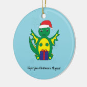 Schattigee Dragon Santa Snowflake Christmas Person Keramisch Ornament (Links)