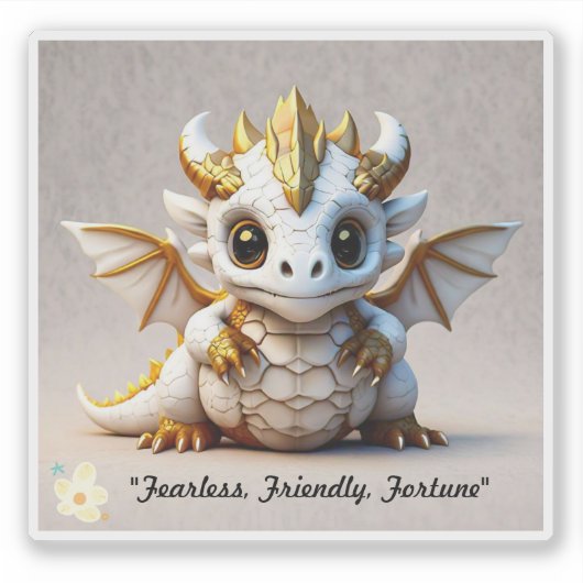 Schattigee Dragon Skull Sticker (Voorkant)