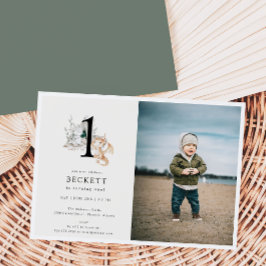 Schattigee Dragon Theme Eerste Verjaardagsfeestfot Kaart