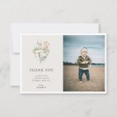 Schattigee Dragon Theme Verjaardagsfeestfoto Bedankkaart (Voorkant)