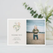 Schattigee Dragon Theme Verjaardagsfeestfoto Bedankkaart (Staand voorkant)