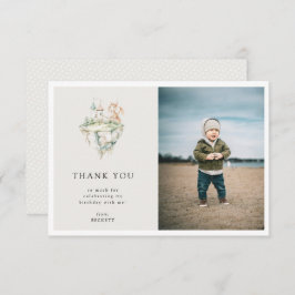 Schattigee Dragon Theme Verjaardagsfeestfoto Bedankkaart