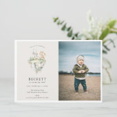 Schattigee Dragon Theme Verjaardagsfeestfoto Kaart (Staand voorkant)