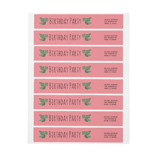 Schattigee Dragon verjaardagsfeestje roze (Vel)